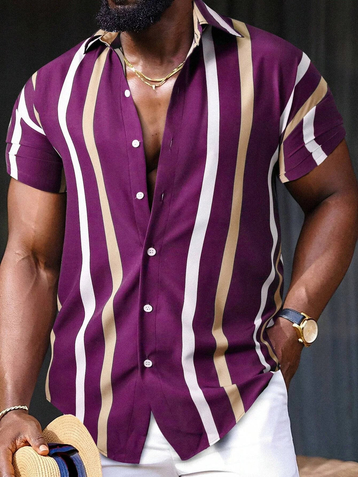 Variant image for Herrskjorta Elegant Randig Mjuk Bomull-7