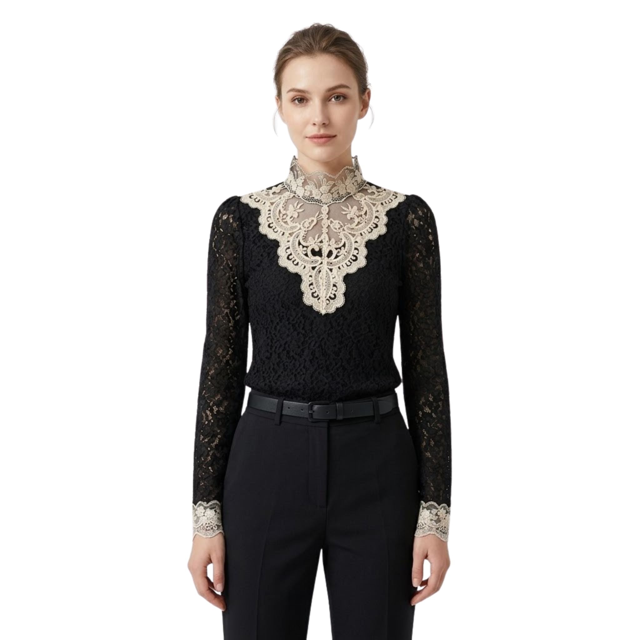 Damblus med Broderi och Meshpaneler