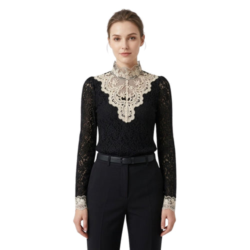 Damblus med Broderi och Meshpaneler