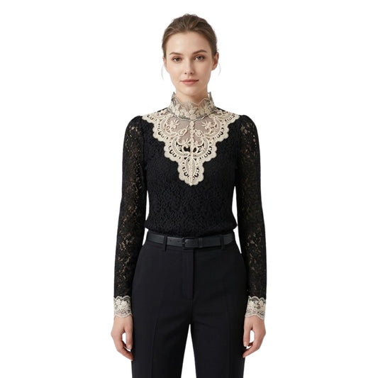 Damblus med Broderi och Meshpaneler