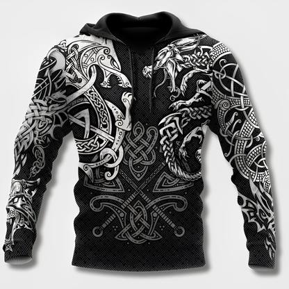 Variant image for Herr Hoodie Viking Stil Mjuk Bomull-9