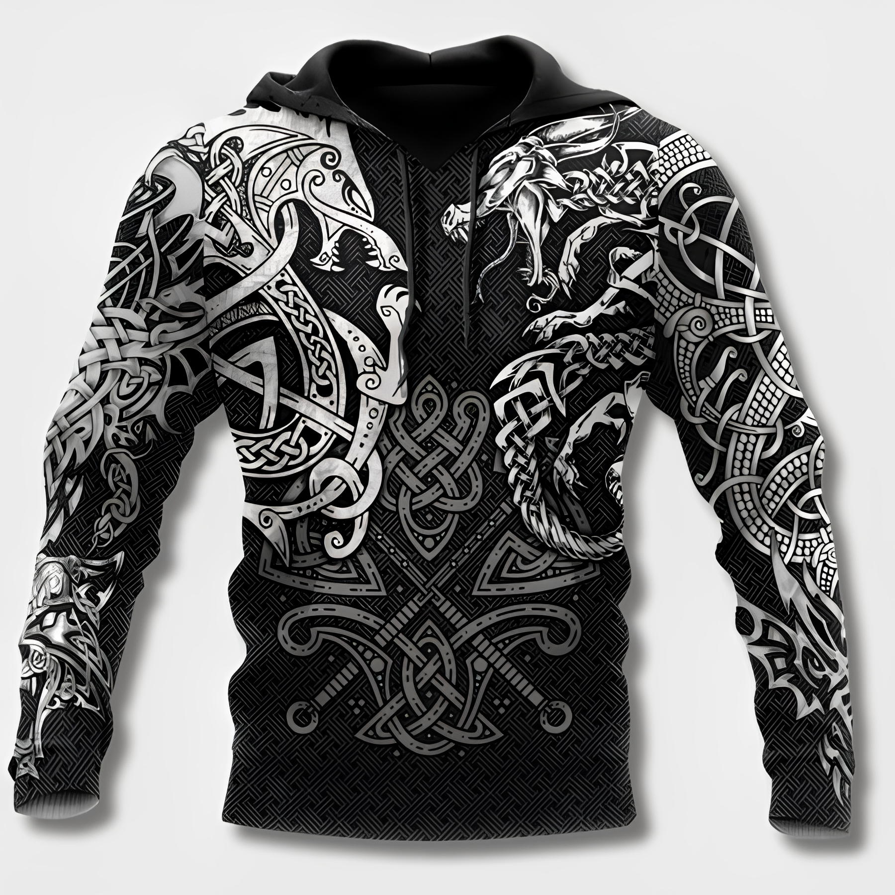 Variant image for Herr Hoodie Viking Stil Mjuk Bomull-9