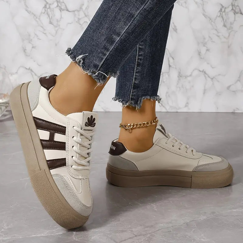 Dam Sneakers Modern Design Lätta Material-5