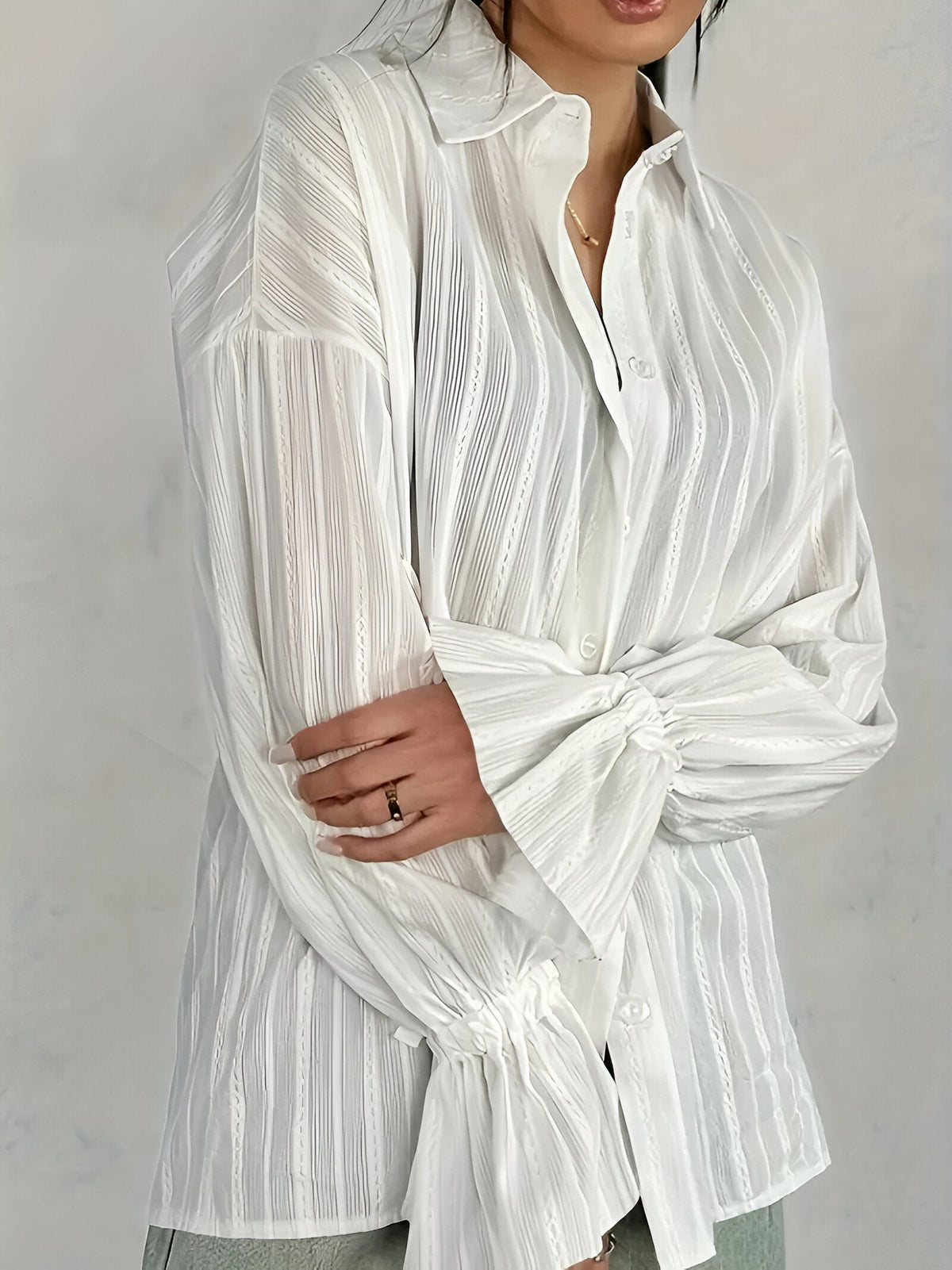 Herrskjorta Broderad Krage Chic Design 100% Bomull-4