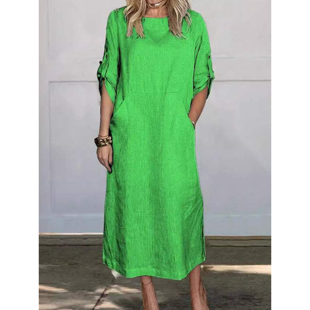 Variant image for Dam Maxiklänning Avslappnad Passform 100% Bomull Tidlös Design-7