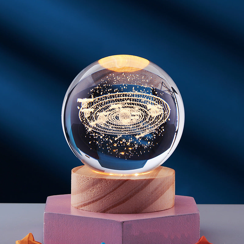 3D Nattlampa med Kristalldesign 12