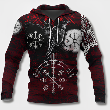 Variant image for Herr Hoodie Viking Stil Mjuk Bomull-17
