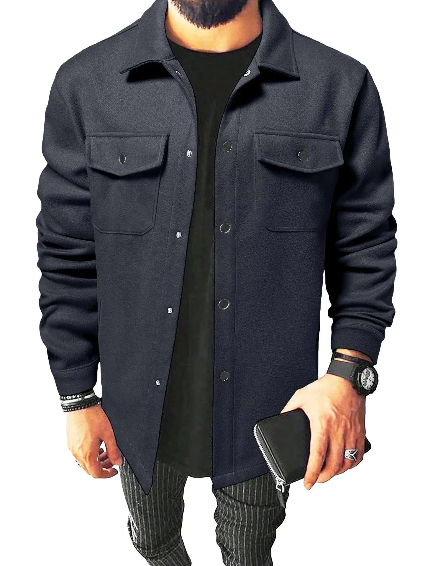 Variant image for Herrskjorta Varm och Bekväm i Högkvalitativ Bomull och Polyester-18