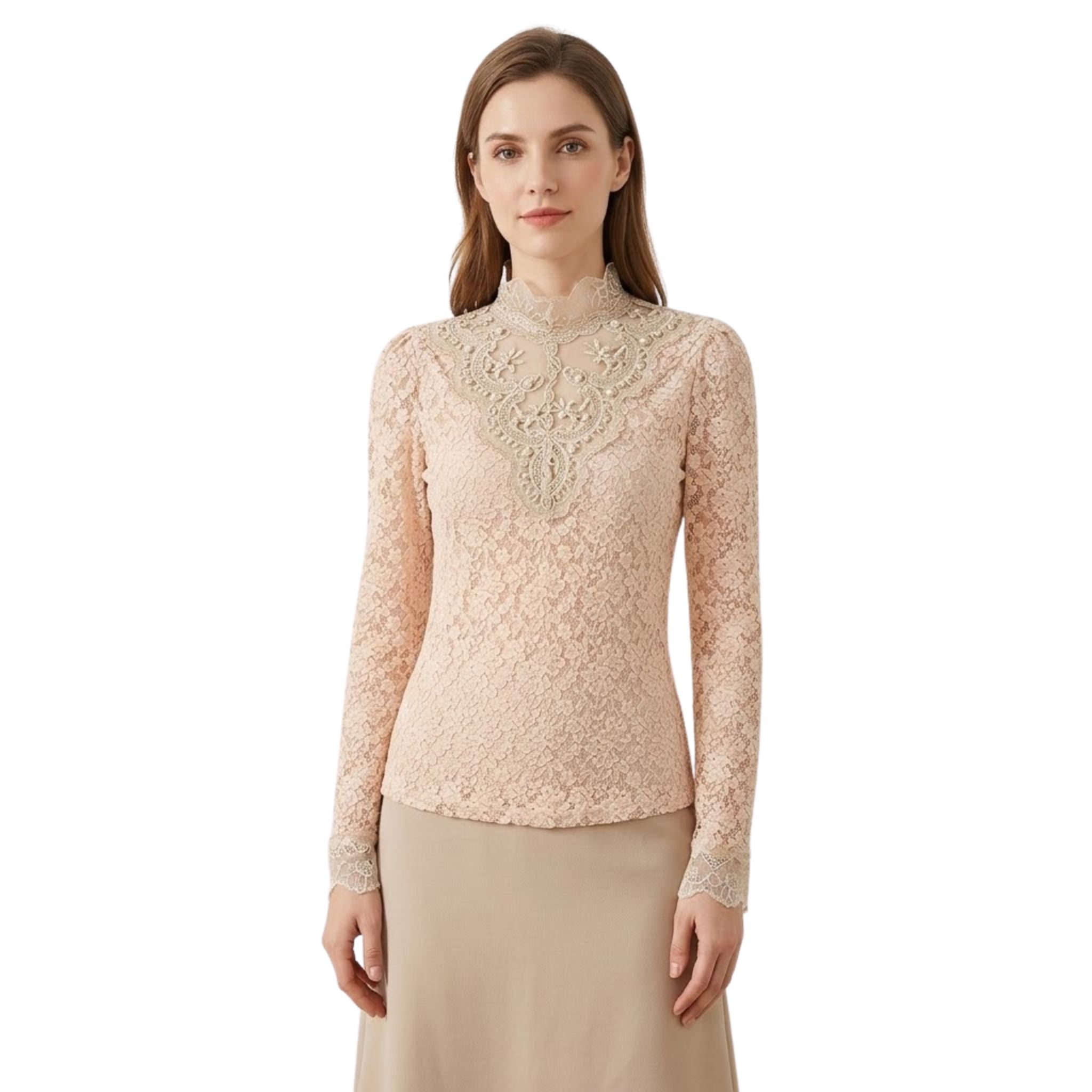 Damblus med Broderi och Meshpaneler