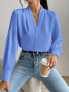 Variant image for Snygga Blusar Dam Vit V-Hals Polyester Elegant-1
