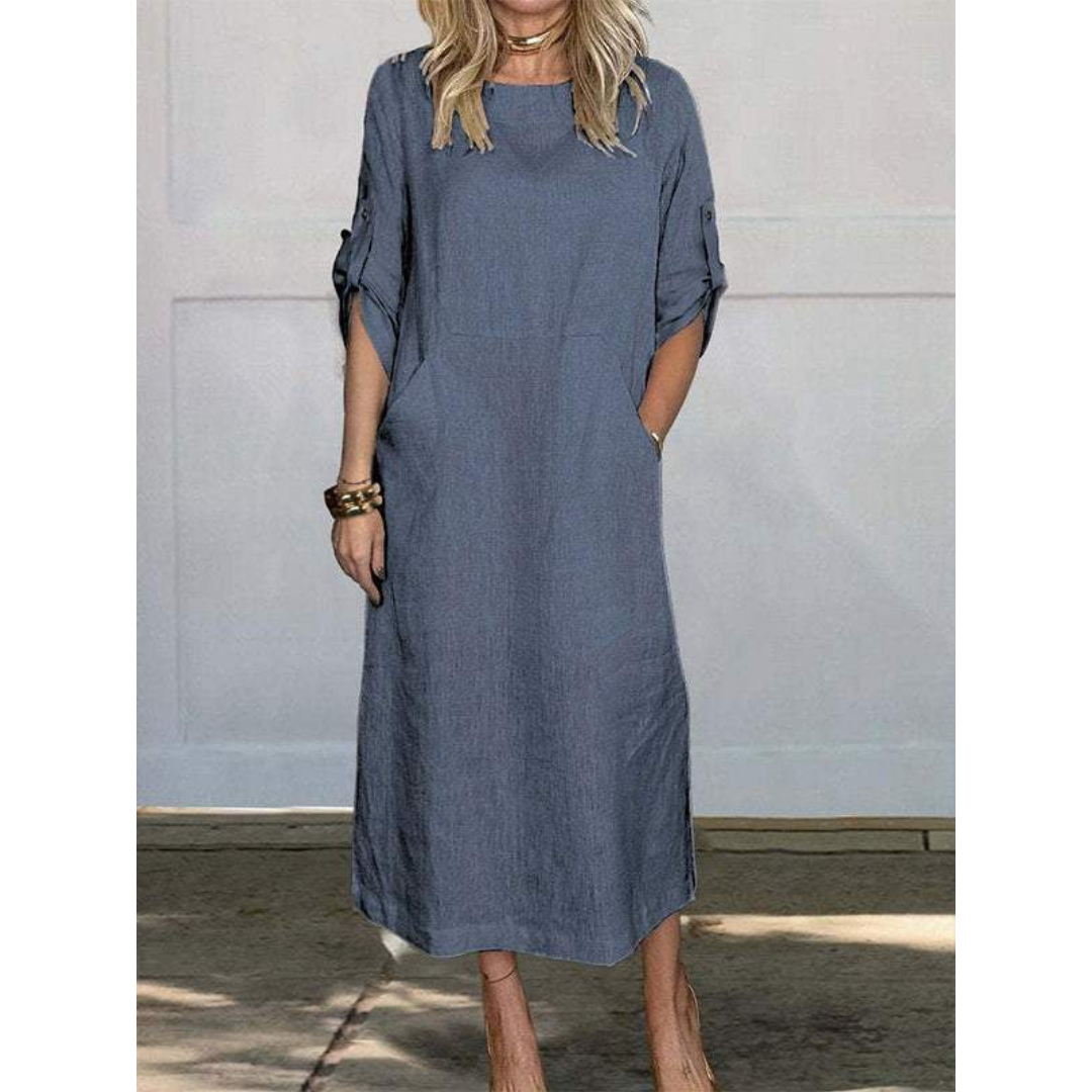 Variant image for Dam Maxiklänning Avslappnad Passform 100% Bomull Tidlös Design-13