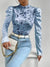 Variant image for Dam Satin Top Blommönster Elegant-16
