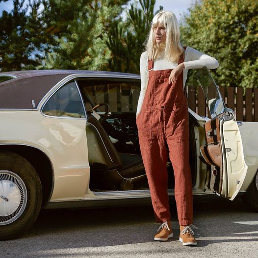 Dam Jumpsuit Ärmlös Dungaree Lätt Bomull 3