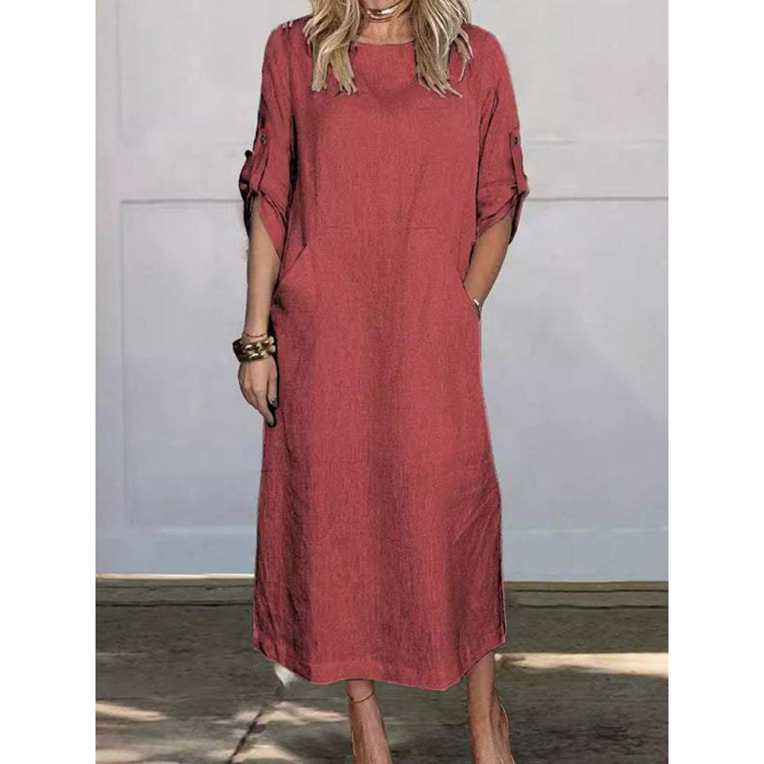 Variant image for Dam Maxiklänning Avslappnad Passform 100% Bomull Tidlös Design-37