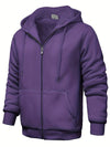 Variant image for Hoodies Män Monokrom Dragkedja Mjuk Bomull Polyester-29