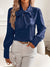 Dam Blus Vit Elegant Silkelook Klassisk Feminin Design Polyester-2