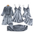 5-i-1 Satin Nattkläder Set | Satin Nattlinne & Pyjamas | Lyxigt Sovplagg Dam