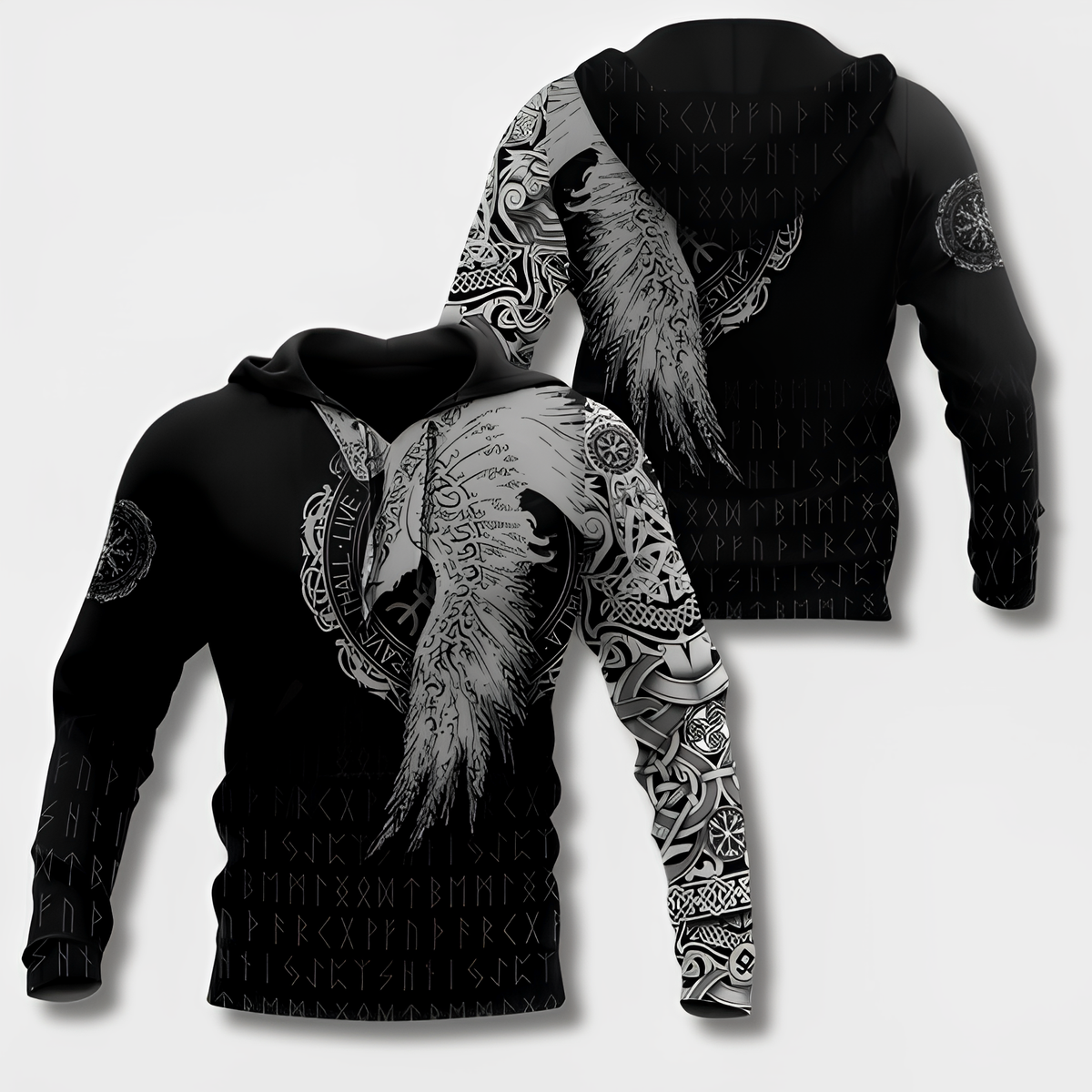 Variant image for Herr Hoodie Viking Stil Mjuk Bomull-25