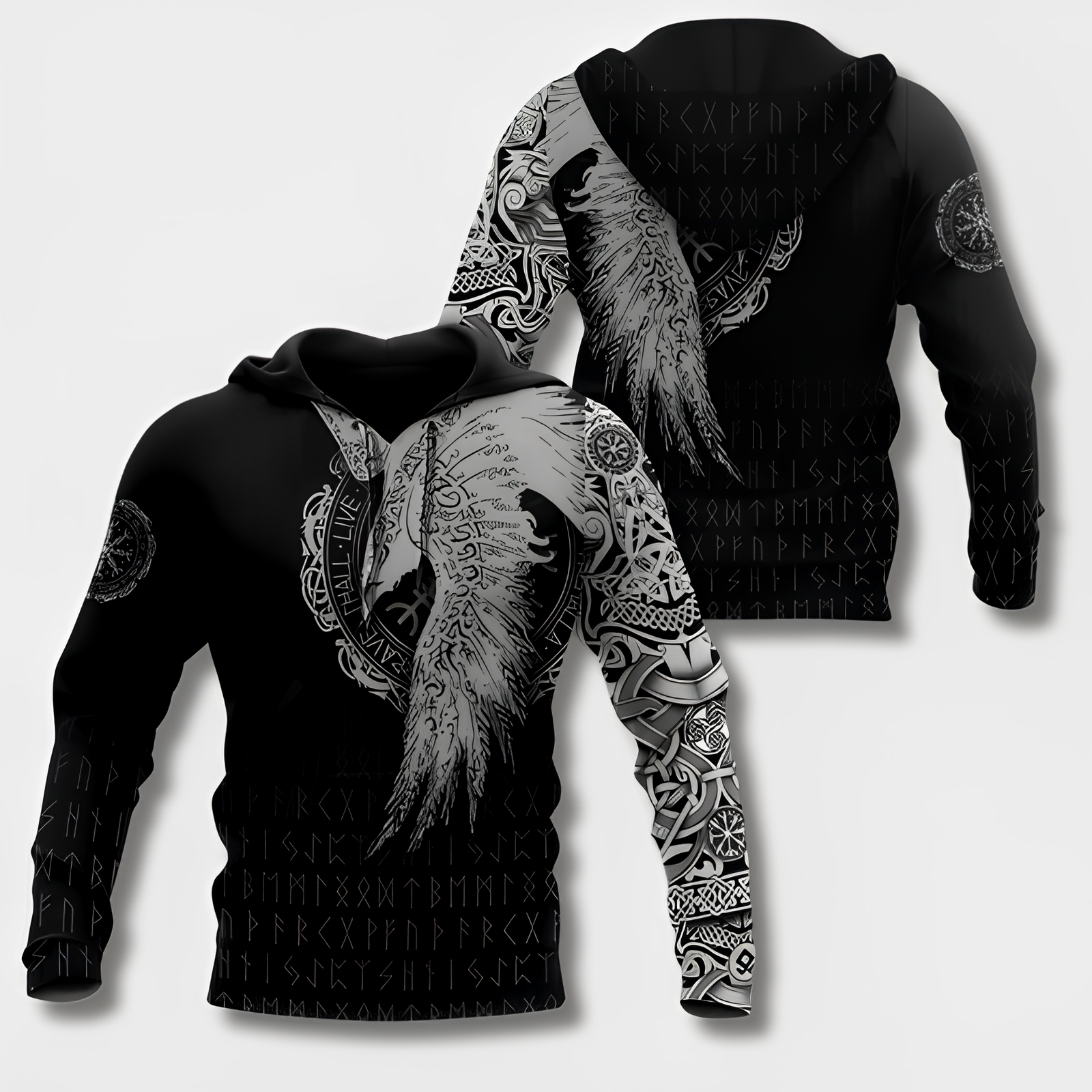 Variant image for Herr Hoodie Viking Stil Mjuk Bomull-25