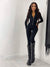 Dam Jumpsuit Elegant Svansad Polyester Spandex med Långa Ärmar-4