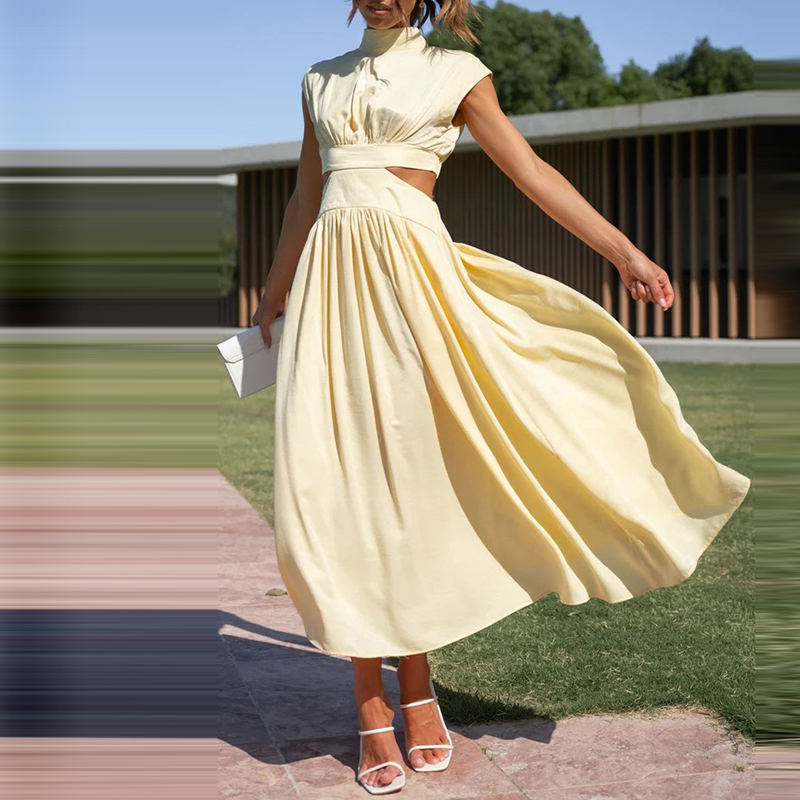 Variant image for Sommarklänning Dam Ärmlös Elegant Lätt Tyg-7