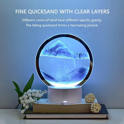 Bordslampa Batteri 3D Sandanimation Glas Elegant Cylinderdesign-5