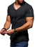 Herr T-shirt V-ringning Casual Bomull-1