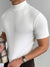 Herr T Shirt Hög Krage Kvalitetsbomull Elegant Design-1