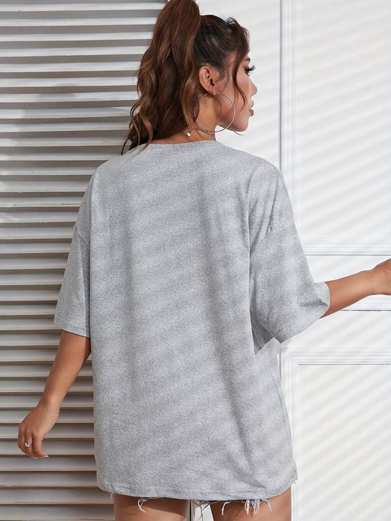 Kvinnors T-shirt Cirkulär Hals Brooklyn-tryck Bomull-2