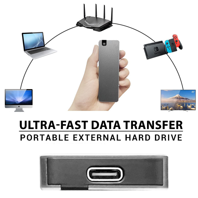 Bärbar SSD Hårddisk Kompakt USB 3.2 Snabb Lagring-4