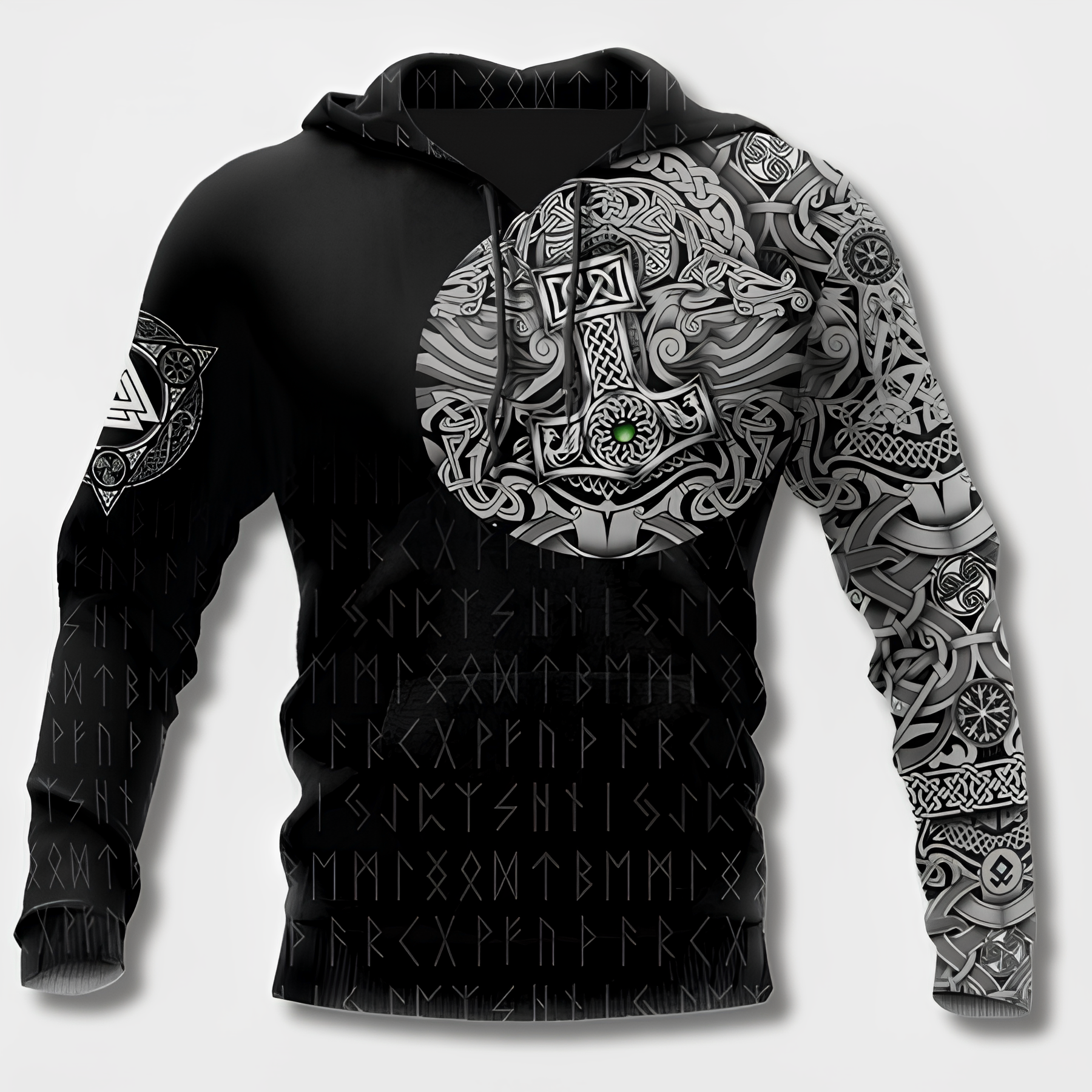 Variant image for Herr Hoodie Viking Stil Mjuk Bomull-33