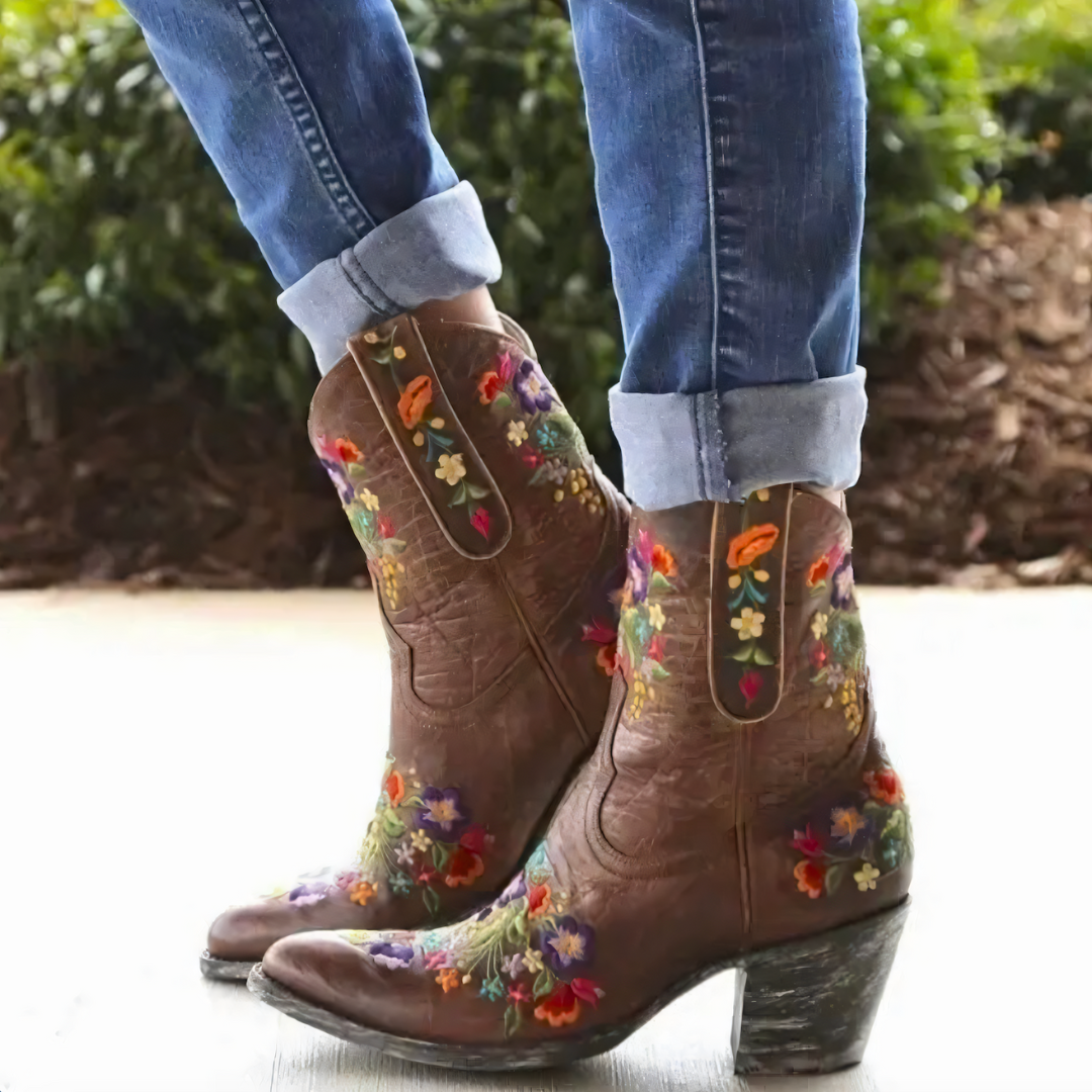 Dam Stövlar Cowgirl Vintage Väderbeständigt Läder 4