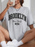 Variant image for Kvinnors T-shirt Cirkulär Hals Brooklyn-tryck Bomull-1