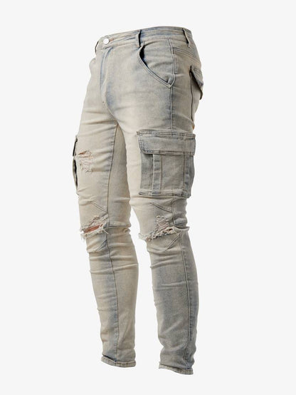 Variant image for Herr Slim-Fit Cargo Byxor Modern Design 100% Bomull-12