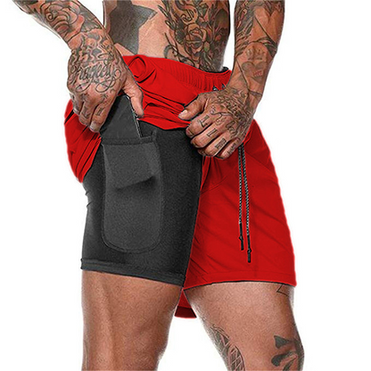 Strandshorts med dubbla lager för män
