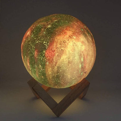 Multicolor 3D Månlampa