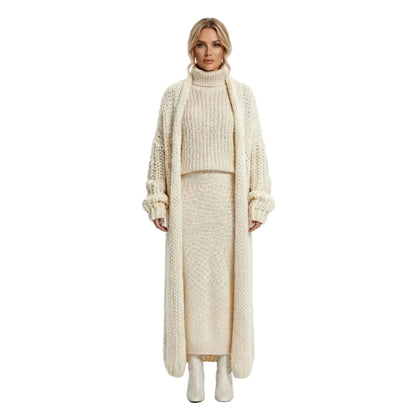 Kvinnors Cardigan med Sjalkrage och Klockärmar
