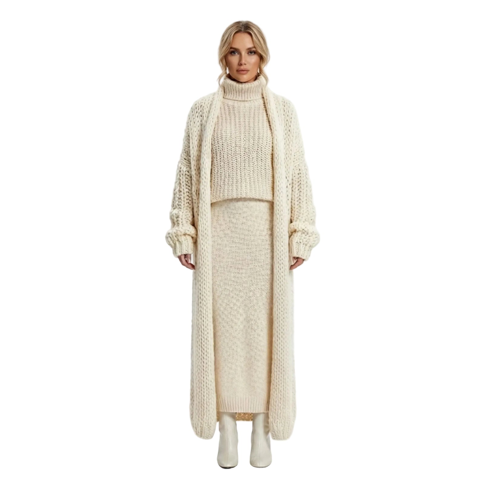 Kvinnors Cardigan med Sjalkrage och Klockärmar