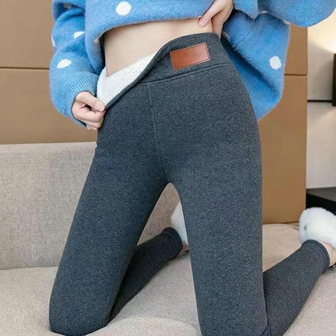 Sammetsklädd fleece Vinterleggings för damer