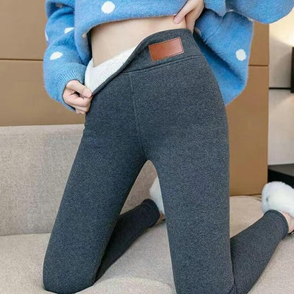 Sammetsklädd fleece Vinterleggings för damer