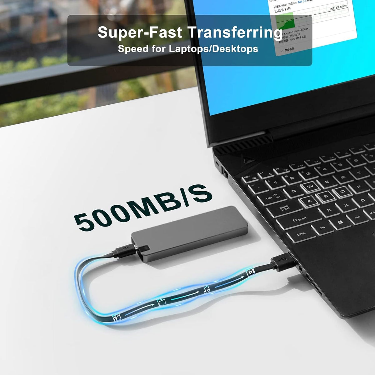 Bärbar SSD Hårddisk Kompakt USB 3.2 Snabb Lagring-5