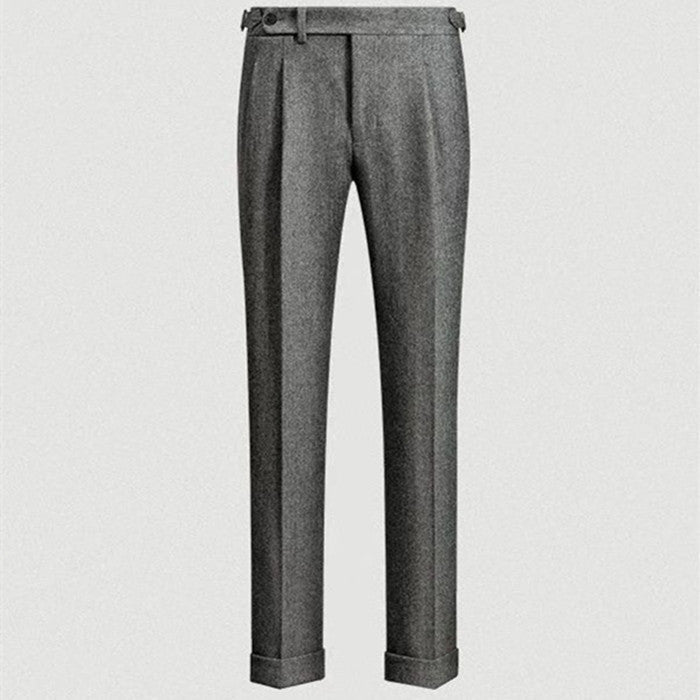 Herr Fritidsbyxor Avslappnad Tweed Vintage Stil 2