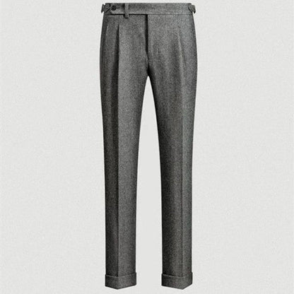 Herr Fritidsbyxor Avslappnad Tweed Vintage Stil 2