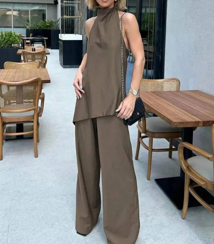 Chic Halter Top & Byxor Set