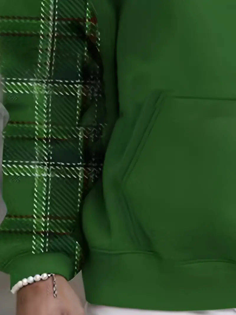 Hoodie Män Rutigt Mönster Avslappnad 100% Bomull-4