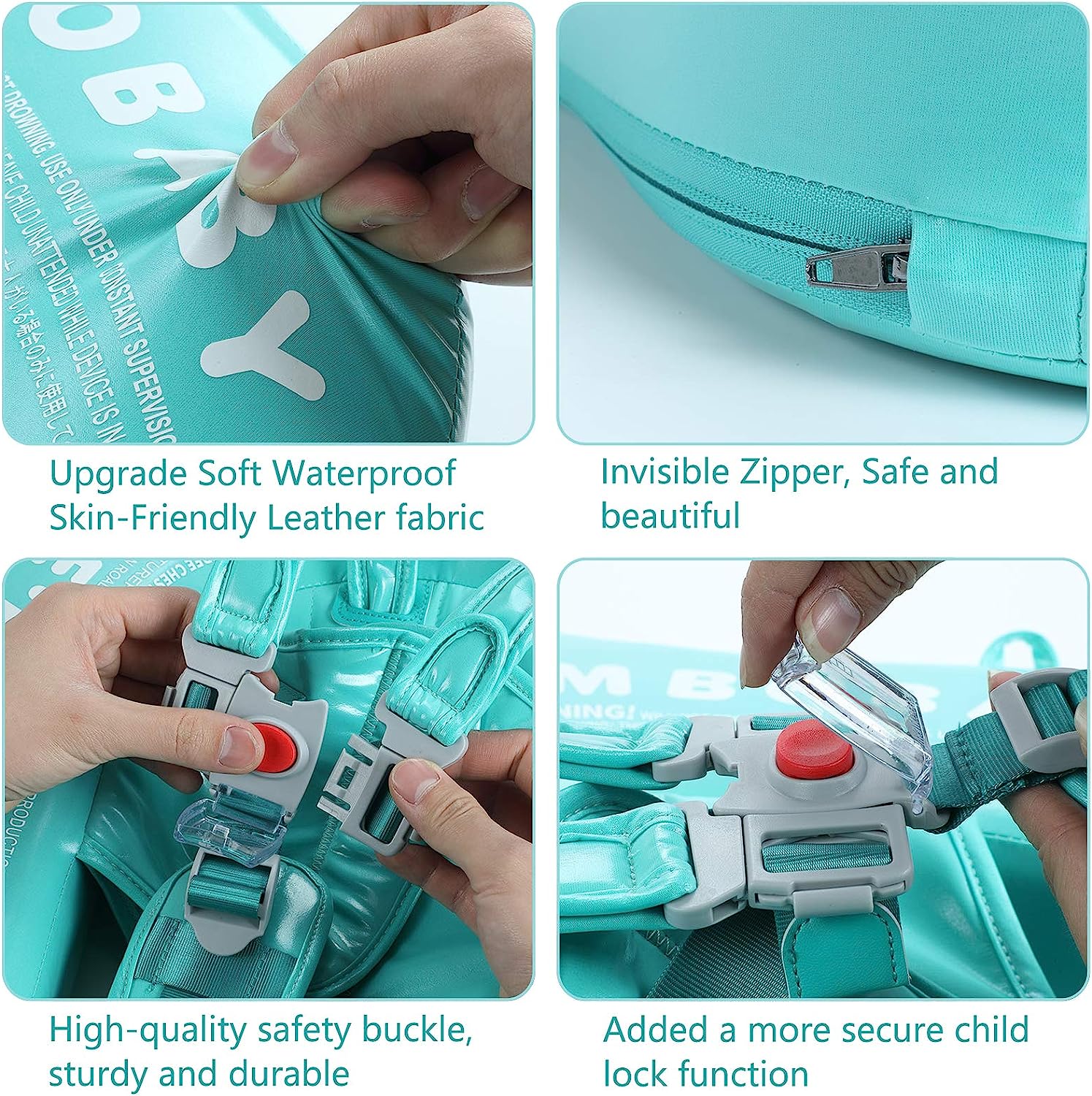 Barns Simhjälpmedel Justerbar Polyester 360° Skydd för 3-24 Månader-4