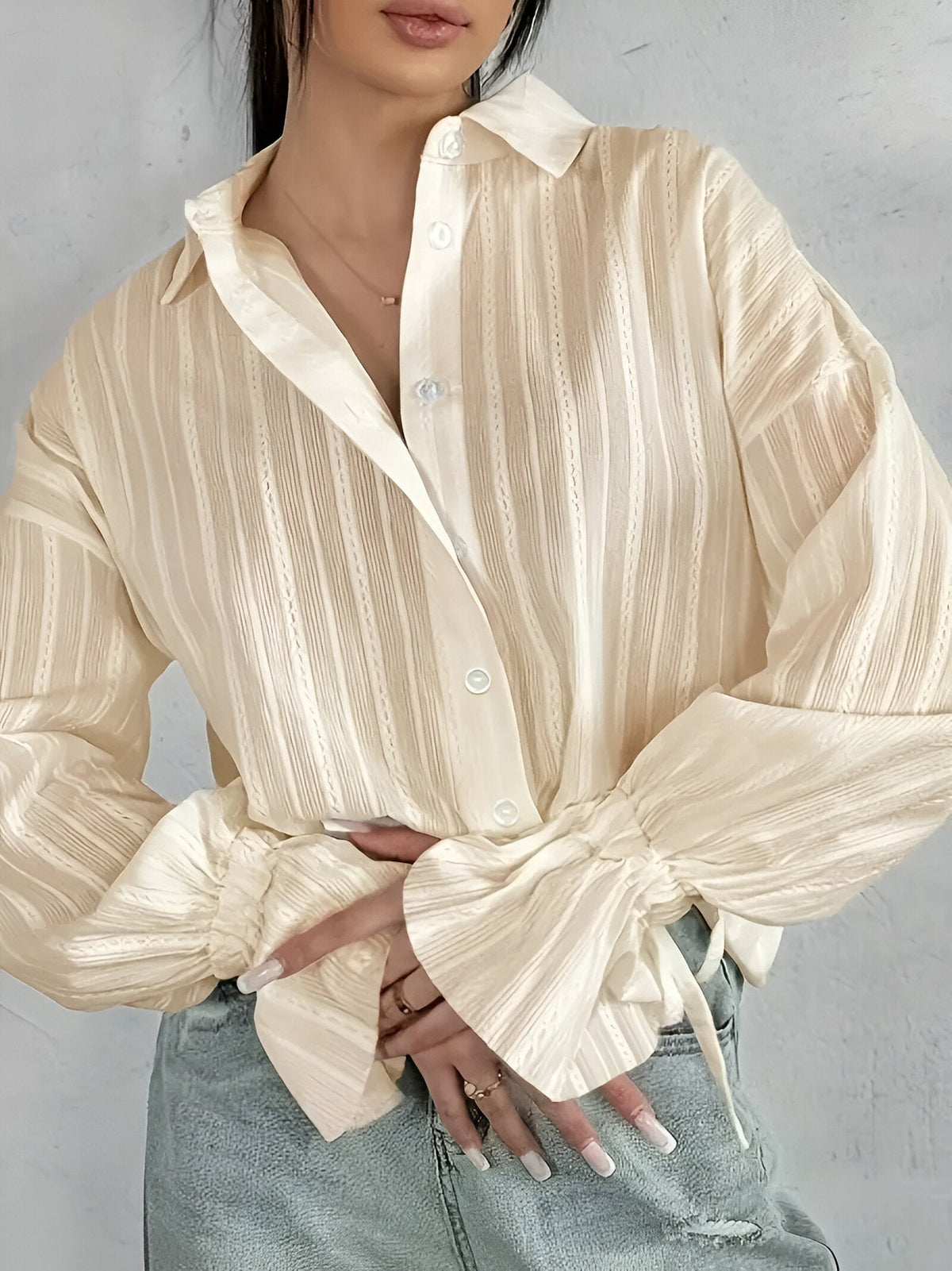 Variant image for Herrskjorta Broderad Krage Chic Design 100% Bomull-17