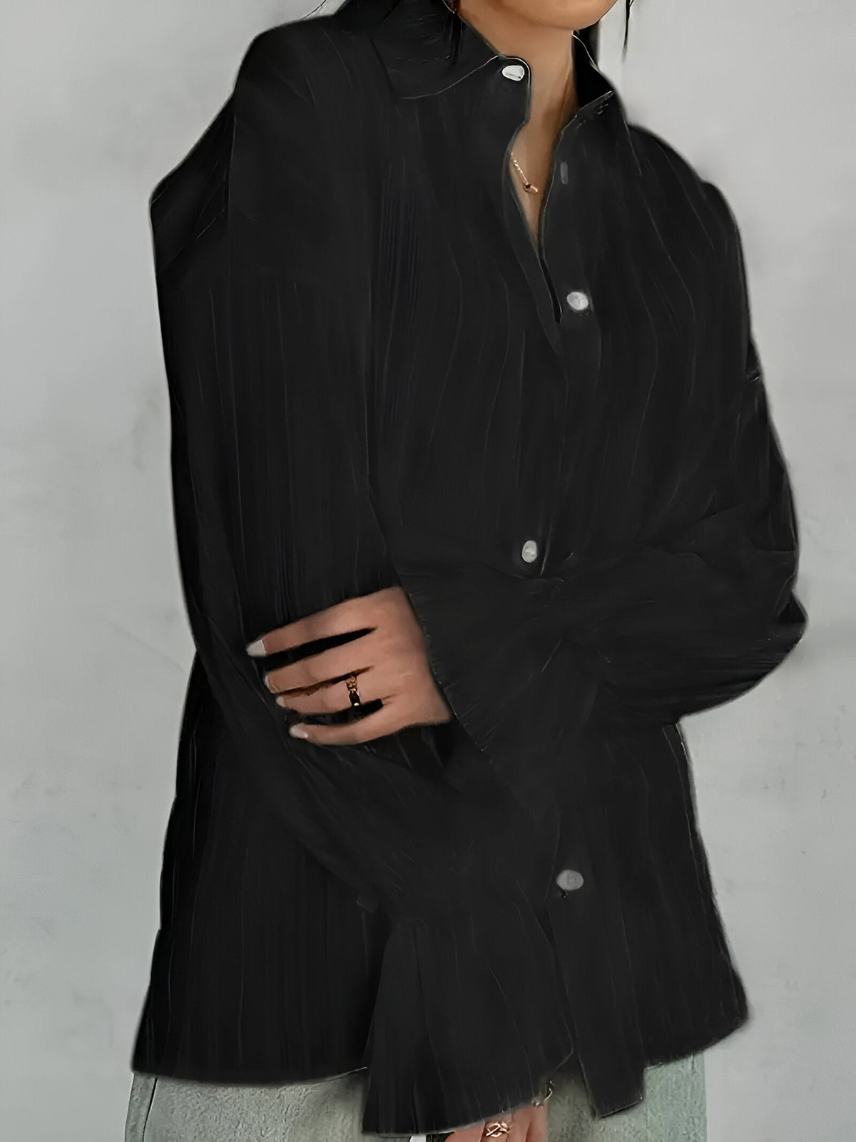 Herrskjorta Broderad Krage Chic Design 100% Bomull-5