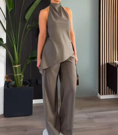 Chic Halter Top & Byxor Set