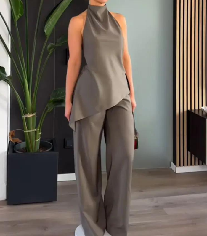 Chic Halter Top & Byxor Set